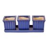 Accent Plus Ceramic Mini Planter Set - Blue Square