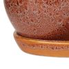 Accent Plus Ceramic Mini Planter Set - Brown Round