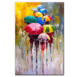 100% Hand Painted Abstract Oil Painting Wall Art Modern Figure Rain view On Canvas Home Decoration For Living Room No Frame