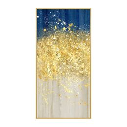 Large Wall Painting On Canvas Handmade Oil Vertical Abstract Art Decorative Pictures For Living Room Wall Decor Painting Golden