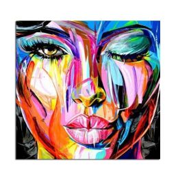 Francoise Nielly face oil painting wall art pictures portrait Impasto figure Palette Knife on Canvas Cuadros Cuadros Decoration