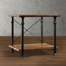Lexicon Factory Wood End Table in Rustic Brown