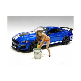 Cindy with a Bucket Bikini Car Wash Girl Figurine for 1/18 Scale Models by American Diorama
