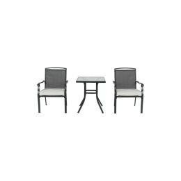 Outdoor Furniture Patio Bistro Set of 3; Gray
