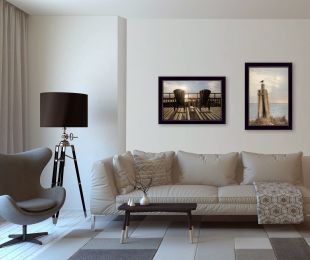 "By The Sea Collection" 2-Piece Vignette By Lori Deiter; Printed Wall Art; Ready To Hang Framed Poster; Black Frame