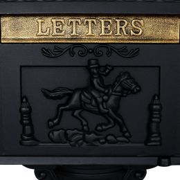 Cast Aluminum Mail Box; Postal Box ; Mailbox Color Black