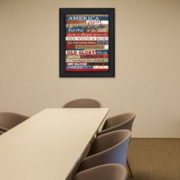 "America Proud" By Marla Rae; Printed Wall Art; Ready To Hang Framed Poster; Black Frame