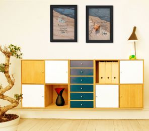 "A Gift from the Sea Collection" 2-Piece Vignette By Robin-Lee Vieira; Printed Wall Art; Ready To Hang Framed Poster; Black Frame