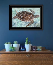 "Sea Turtles Collage 1" by Stellar Design Studio; Ready to Hang Framed Print; Black Frame