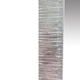 Wood Encased Wall Mirror with Striped Motif Edges and Shimmering Leaf; Gray