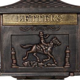 Cast Aluminum Mail Box; Postal Box ; Mailbox Color Bronze
