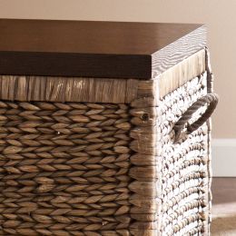 Harrowell Water Hyacinth Storage Trunk - Blackwashed w/ Espresso