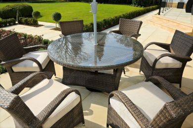 Direct Wicker Outdoor Patio Furniture 7PCS Cast Aluminum Dining Table and Chair