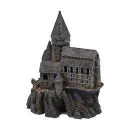 Penn-Plax Magic Castle Aquarium Ornament Grey 7 in Medium