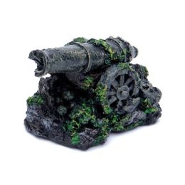 Penn-Plax Cannon Aquarium Ornament Grey; Yellow 3 in Mini
