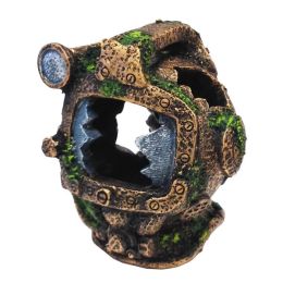 Penn-Plax Diving Helmet Aquarium Ornament Divers Helmet Brown 5.75 in Small