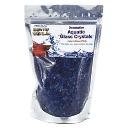 Penn-Plax Betta World Aquatic Glass Crystal Dcor Crystal Sand Light Blue; Dark Blue 12.5 oz