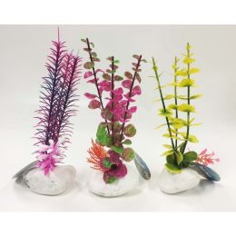 Penn-Plax Rock Aquarium Plant Style Assorted 8 in