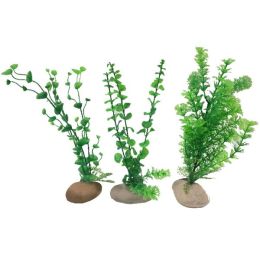 Penn-Plax Rock Aquarium Plant Green 12 in