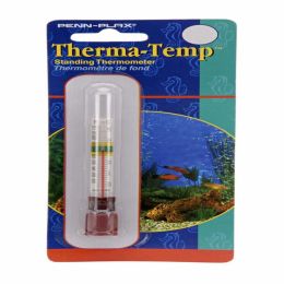 Penn-Plax Therma-Temp Standing Aquarium Thermometer Clear 4.25 in