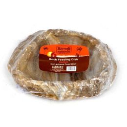 Flukers Hermit Crab Rock Feeding Dish Brown Medium
