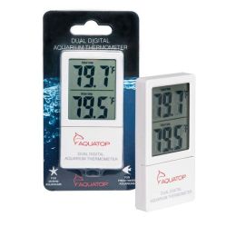 Aquatop External Dual Digital Aquarium Thermometer White; 1ea