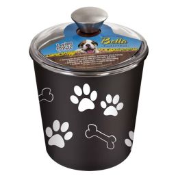 Loving Pets Treat Canister Paw Print and Bone Espresso
