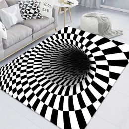 3D Clown Trap Visual Carpet Living Room Bedroom Floor Mat Halloween Carpet Sewer Manhole Cover Clown Horror Vortex Home Carpet (Color: B, size: 40cmx60cm)