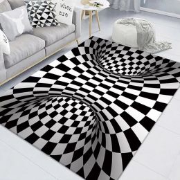 3D Clown Trap Visual Carpet Living Room Bedroom Floor Mat Halloween Carpet Sewer Manhole Cover Clown Horror Vortex Home Carpet (Color: D, size: 40cmx60cm)