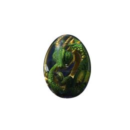 1 Set Lava Dragon Egg Crystal Transparent Resin Statue Luminous Dinosaur Eggs Souvenir Resin Craft Ornamental Home Decor Gifts (Color: Green, Ships From: CN)