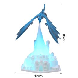 3D Printed LED Dragon Lamp Volcano Dragon Night Light Rechargeable Moon Lamps Night Lamp Teenager Room Decor Christmas Xmas Gift (Ships From: CN, Emitting Color: Upgrade Blue)