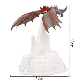 3D Printed LED Dragon Lamp Volcano Dragon Night Light Rechargeable Moon Lamps Night Lamp Teenager Room Decor Christmas Xmas Gift (Ships From: CN, Emitting Color: Upgrade Red)