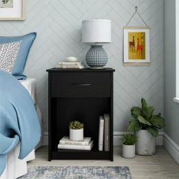 Classic bedside table with drawers (Color: Brown)
