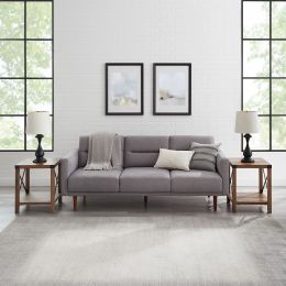 Magnolia Metal X Set of 2 End Tables (Color: Reclaimed Barnwood, Material: Laminate, Metal, MDF)