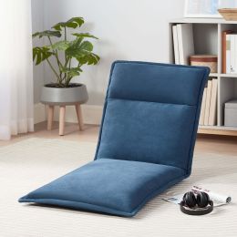 Gaming Floor Lounger; Navy Blue; Faux Suede Fabric (Color: Navy Blue, Material: polyurethane foam,Faux suede)