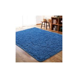 Fluffy Rug for Living Room Bedroom Big Area Rugs Floor Mat Home Decor; 5'x8' (Color: Indigo, Material: Polyester)
