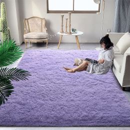 Fluffy Rug for Living Room Bedroom Big Area Rugs Floor Mat Home Decor; 5'x8' (Color: Lavender Purple, Material: Polyester)