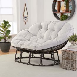 Simple and elegant chair with soft 4.5" thick tufted seat cushion (Color: Dark Walnut, Material: Wood, Steel)